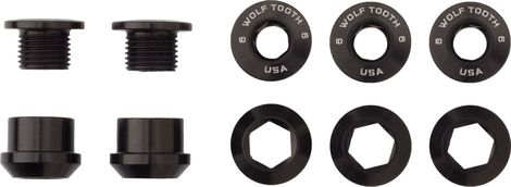 Wolf Tooth Set of Chainring Bolts + Nuts (x5) for 1X - M8x.75x5 mm Black
