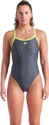 Arena New Monogram Dos Challenge Dark Sage Multi/Artic Lime Damesbadpak