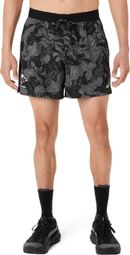 Asics Fujitrail All Over Print 5-inch short, zwart/grijs, heren