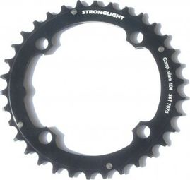 STRONGLIGHT Plateau VTT Alu 7075-T6 34 Dents 104mm 4 Trous NOIR