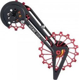 Jockey Wheel System KCNC Galets de Dérailleur Shimano 8000/9100 12+16 Dents Roulement Céramique Rouge