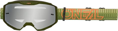 O'Neal B-10 Gestreept Groen/Spiegel Zilver MTB Masker