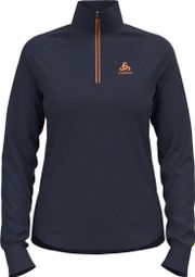 Odlo Women's 1/2 Zip Berra Long Sleeve Jersey Dark Blue