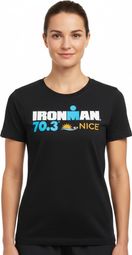Ironman 70.3 Frankrijk Zwart Vrouwen T-Shirt met Korte Mouwen