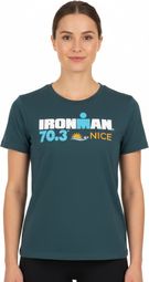 T-Shirt Manches Courtes Ironman 70.3 France Nice Bleu Turquoise Femme