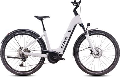 VTC Électrique Cube Nuride Hybrid EXC 800 Allroad Easy Entry Shimano Deore/Deore XT 12V 800 Wh 29'' Blanc Cotton Gris 2025