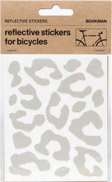 Bookman Reflective Leopard Print Stickers (1 Sheet) Grey White