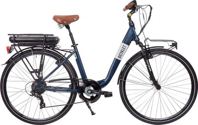 Bicyklet Claude Electric City Bike Shimano Tourney 7S 500 Wh 700mm Matte Night Blue Brown