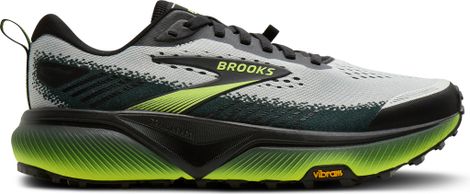 Zapatillas de trail Brooks Cascadia 20, talla grande, gris/amarillo, para hombre