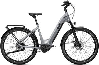 Bicicleta eléctrica urbana O2feel Duma 7.3 con Shimano Nexus 5V, transmisión por correa, 730 Wh y ruedas de 27,5'', color gris platino