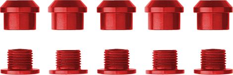 Alugear deckmoeren en -bouten voor enkelblad 5 stuks Rood