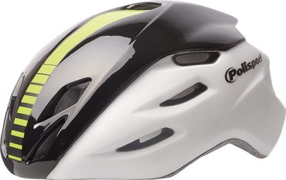 Polisport casque aero road blanc matnoir brillantjaune