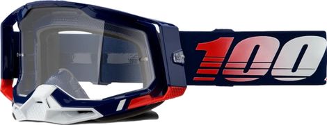 100% RACECRAFT 2 Goggle | Republic Blue | Clear Lenses