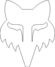 Fox Head Die Cut Stickers 17.8 cm White