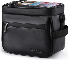 Bike handlebar bag leather thermal Phone holder