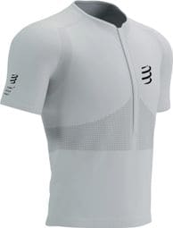 Maillot manches courtes Compressport Trail Half-Zip Fitted Top Blanc / Noir