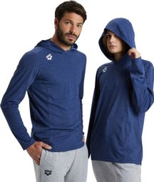Unisex Arena Team Panel T-Shirt mit Kapuze und langen Ärmeln Blau