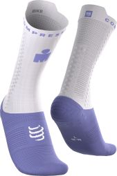 Calzini Compressport Pro Racing V4.0 Bike Ironman 2026 Bianco/Blu