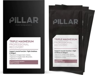 Boisson de Récupération Pillar Triple Magnesium Travel Pack - Berry - 15 x 5g