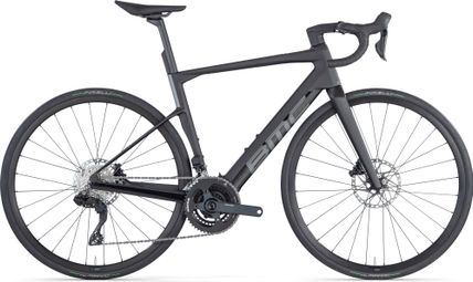 BMC Roadmachine 01 AMP Three Bicicletta da strada elettrica Shimano 105 Di2 12S 360 Wh 700 mm Carbon Grey Black 2024