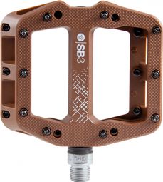  Pair of SB3 Flat Pedals Kroma Composite Brown