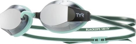 TYR Women's Black Ops 140 EV Mirrored Racing Goggles Green Mint