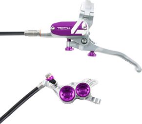 Frein Arrière Hope Tech 4 V4 Argent / Violet Durite Standard