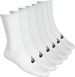 Pack de 6 paires de Chaussettes Asics Run Crew Blanc Unisex