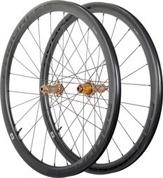 Paire de roues Progress Aero 38 Disc Noir/Light Bronze | 12x100/12x142 | Center Lock