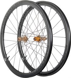 Paire de roues Progress Aero 38 Disc Noir/Light Bronze | 12x100/12x142 | Center Lock