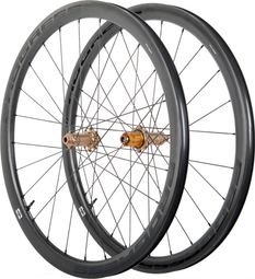 Paire de roues Progress Aero 38 Disc Noir/Light Bronze | 12x100/12x142 | Center Lock