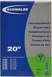 CHAMBRE A AIR SCHWALBE - 20 - SCHRADER VALVE 40mm - BOITE