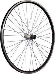 ROUE 28  VTC ARRIERE JANTE ALU DOUBLE PAROI NOIRE FREIN PATIN MOYEU ALU BLOCAGE RAPIDE CASSETTE 8/9/10V