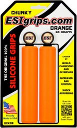 Coppia di ESI Grips silicone CHUNKY arancione 32 millimetri