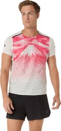Asics Fujitrail Elite Graphic Trail-T-shirt, wit/rood, heren
