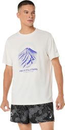 Asics Fujitrail T-shirt met korte mouwen, wit/paars, heren