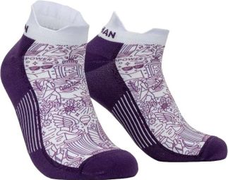 Chaussettes Nathan Signature Speed Tab Violet / Blanc