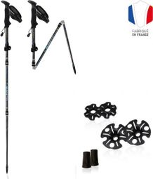Bâtons Grande Randonnée Pliables - FLASHLOCK EMERAUDE Aluminium