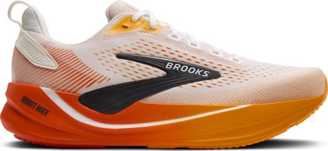 Brooks Ghost Max 4 Running Shoes, White/Orange, Men's