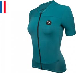 Maillot Manches Courtes Femme LeBram Allos Bleu Pelforth Coupe Ajustée