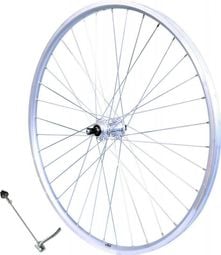 ROUE 26  VTT ARRIERE JANTE ALU SIMPLE PAROI ARGENT FREIN PATIN MOYEU ALU BLOCAGE RAPIDE ROUE LIBRE 5/6/7V