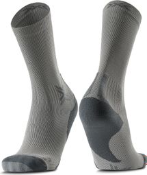 X-Socks Run Discover Crew Socks, Gray/Black