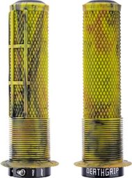Paire de Grips DMR Deathgrip2 Race Grips Flange Camouflage Jaune