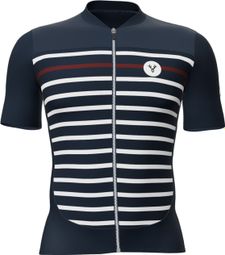 Maillot LeBram Ventoux Marinière Edición Limitada Manga Corta Azul Blanco Burdeos