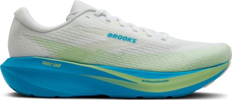 Brooks Ghost Amp Running Shoes for Men, White/Blue/Green