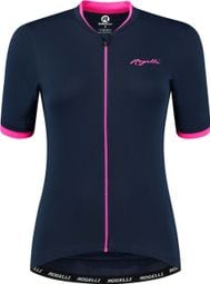 Maillot Manches Courtes Velo Rogelli Essential - Femme - Bleu/Rose