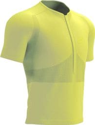 Maillot manches courtes Compressport Trail Half-Zip Fitted Top Green Sheen