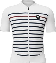 Maillot Manches Courtes LeBram Ventoux Marinière Édition Limitée Blanc Bleu Bordeaux