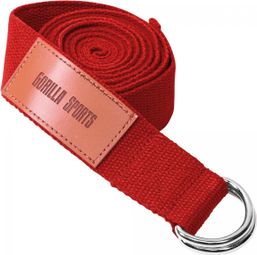 Sangle de Yoga 100% coton - Sangle pour étirements - Fermetures en métal - 11 coloris - Couleur : ROUGE