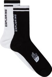 2 Paia di calzini The North Face Everyday NSE Mid-Calf Socks Nero/Bianco (x2)